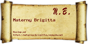 Materny Brigitta névjegykártya